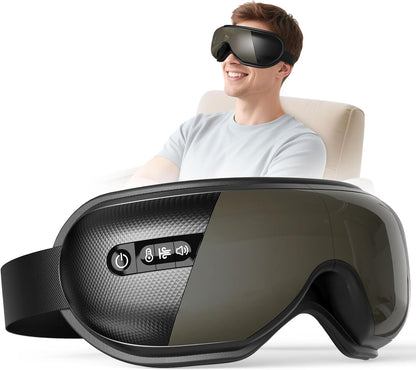 Masseur Oculaire Avec Chaleur & Bluetooth, Masque Des Yeux Chauffant Pour Fatigue Oculaire, Idée Cadeau Fête Des Pères, Cadeaux Homme, Papa, Noir